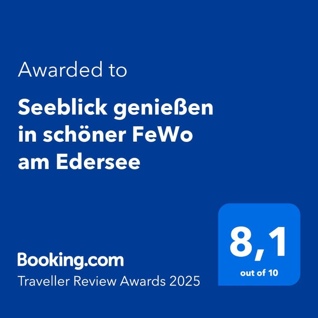 Seeblick Geniessen In Schoener Fewo Am Edersee Scheid  Bagian luar foto